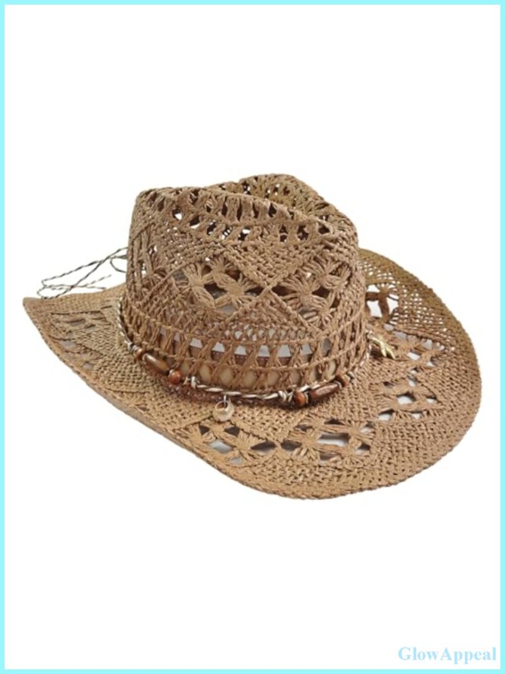 Straw Cowboy Hat for Women Wide Brim Cowgirl Western Sun Hat